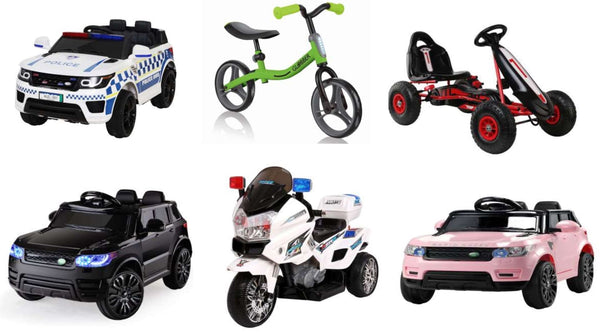 Kids Ride on Cars, Motorbikes , GoKarts and Balance Bikes.