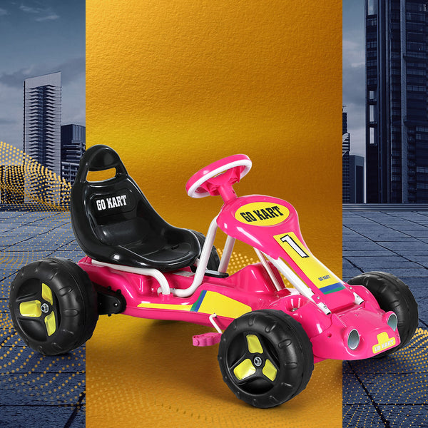 Rigo Kids Pedal Go Kart Ride On Toys Racing Car Plastic Tyre Pink