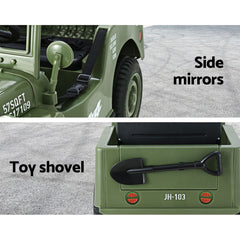 Rigo Kids Electric Ride On Car Jeep Military Off Road Toy Cars Remote 12V Olive