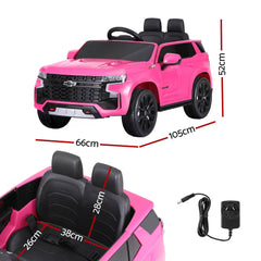 Kids Ride On Car Licensed Chevrolet Tahoe Electric Toys Horn Remote 12V Pink