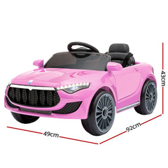 Rigo Kids Electric Ride On Car Toys Cars Headlight Music Remote Control 12V Pink