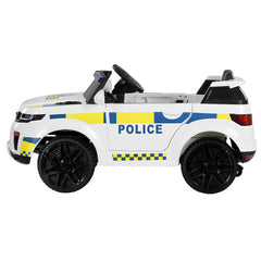 Rigo Kids Ride On Car Electric Patrol Police Toy Cars Remote Control 12V White